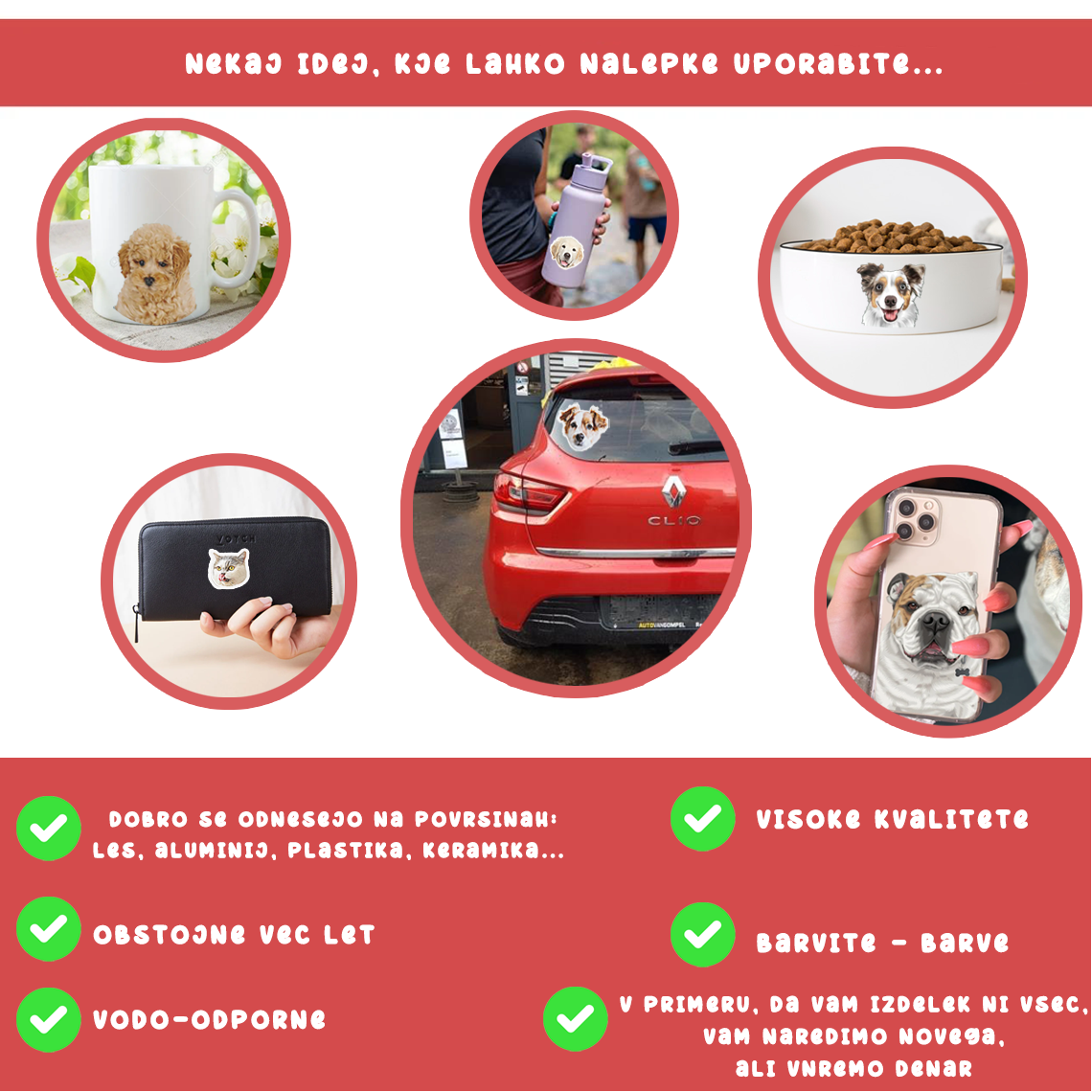 3x Autocollant personnalisé pour votre animal de compagnie